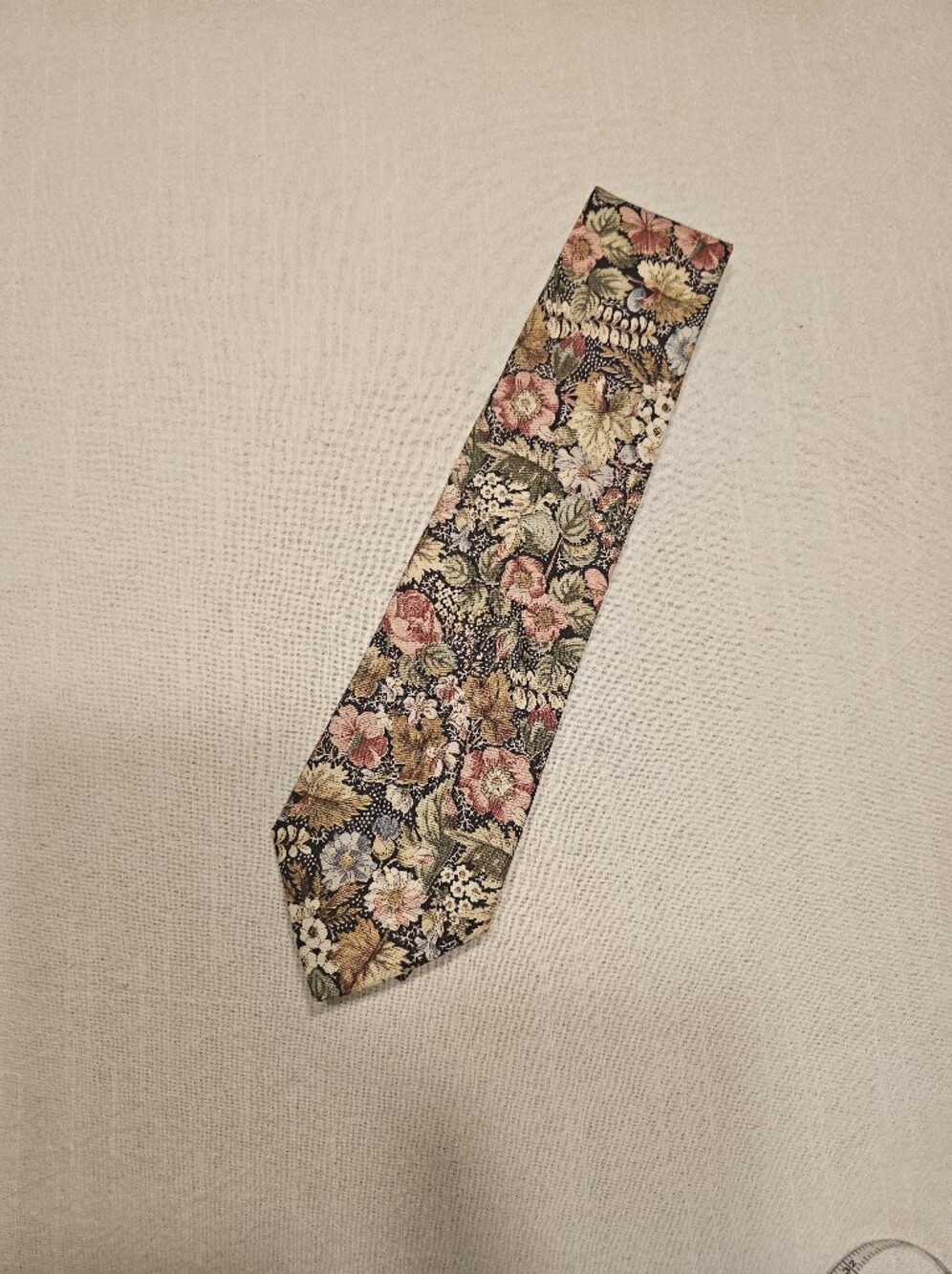 Buckingham 100% Cotton Floral Tie Necktie Statement Pink Brown